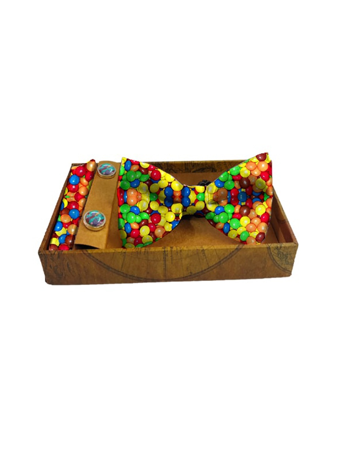 

Blacksmith Men Yellow & Green Printed Pure Satin Accessory Gift Set
