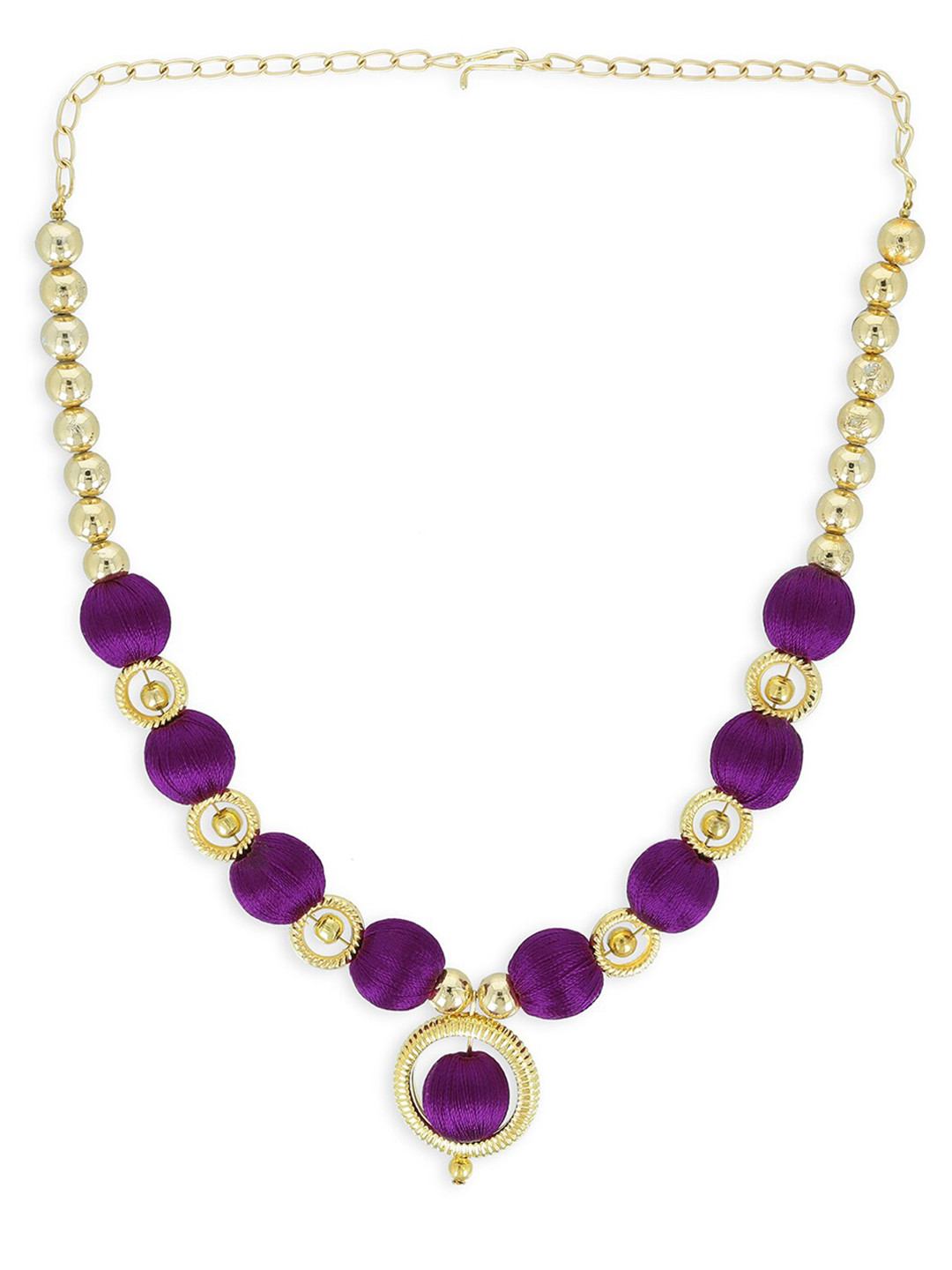 

AKSHARA Girls Gold-Toned & Purple Alloy Gold-Plated Handcrafted Necklace