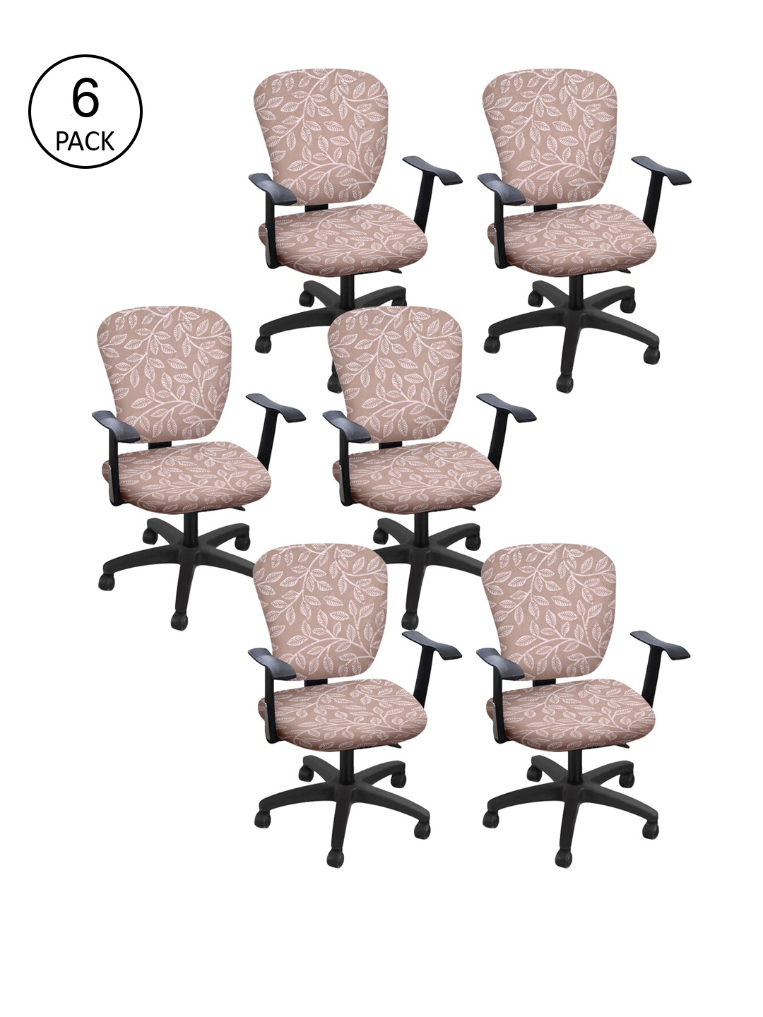 

Cortina Set Of 6 Beige Floral Printed Chair Covers