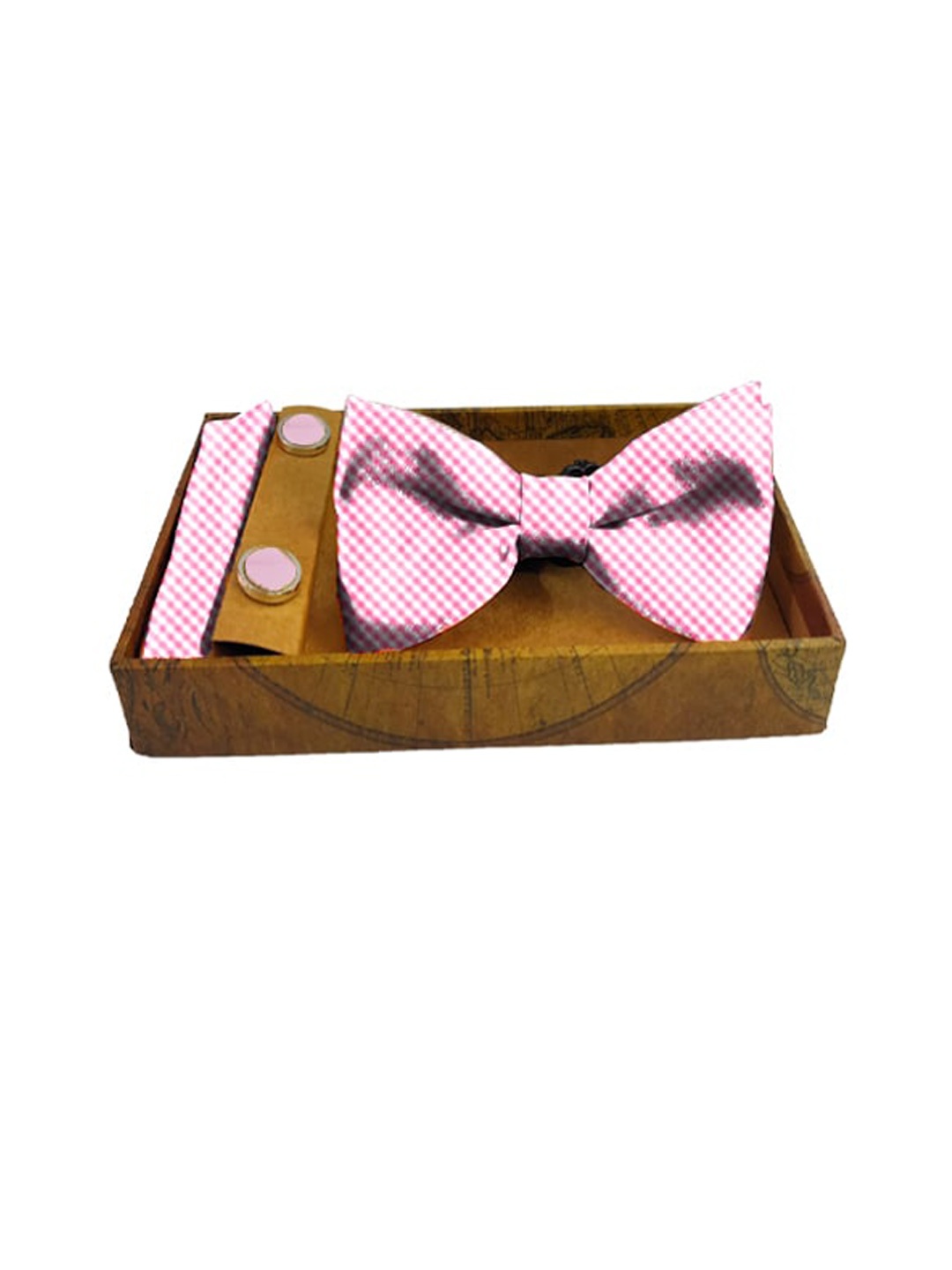 Blacksmith Men Pink & White Gingham Checked Satin Accessory Gift Set