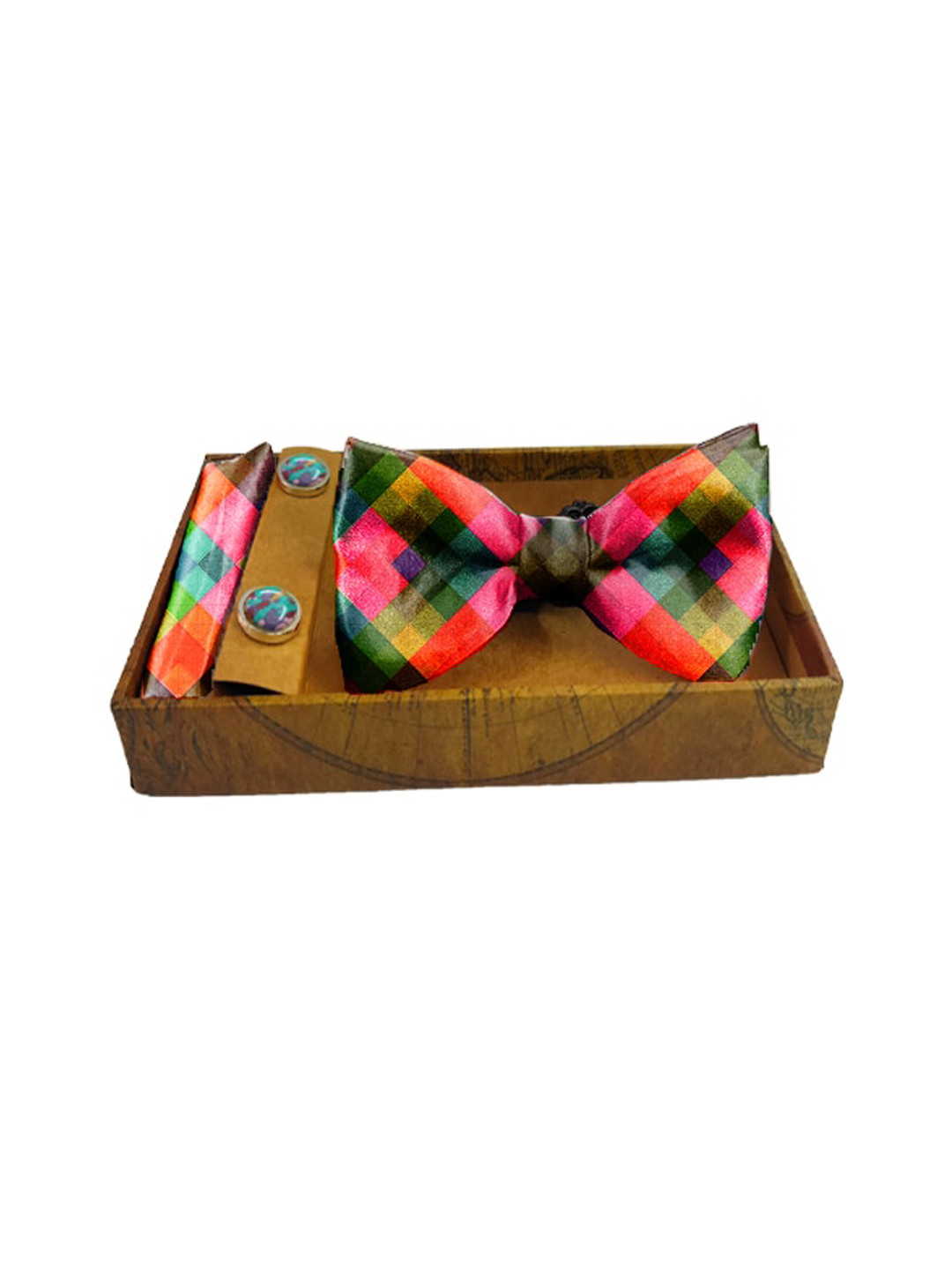 

Blacksmith Men Pink & Green Printed Satin Accessory Gift Set