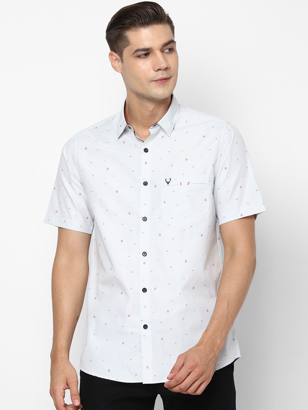 

Allen Solly Men Blue Slim Fit Printed Casual Shirt