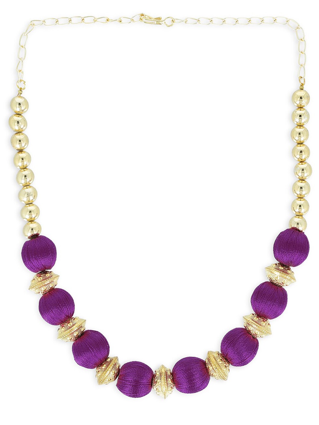 

AKSHARA Girls Gold-Toned & Purple Alloy Gold-Plated Handcrafted Necklace