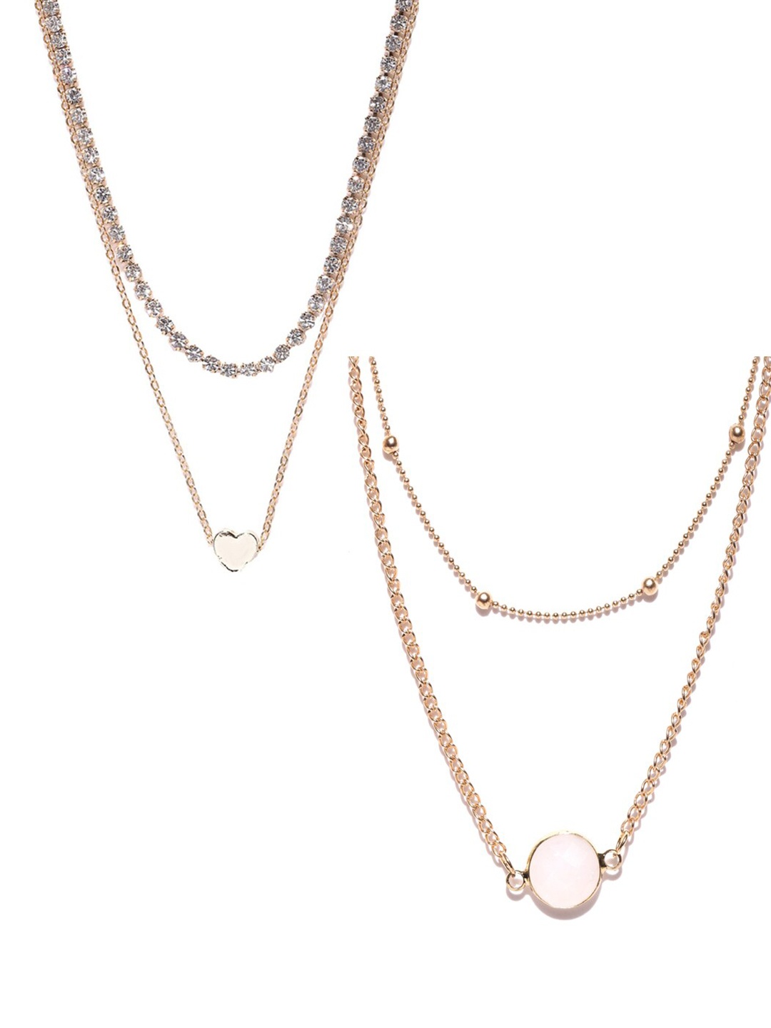 

OOMPH Set Of 2 Gold-Toned Layered Necklace