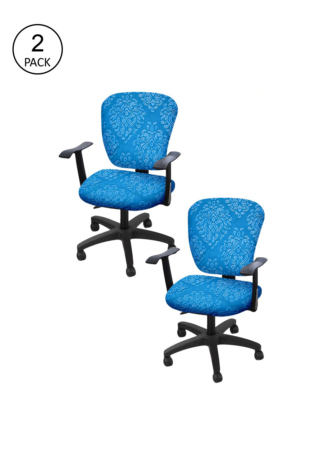 

Cortina Set Of 6 Blue Printed Chair Covers