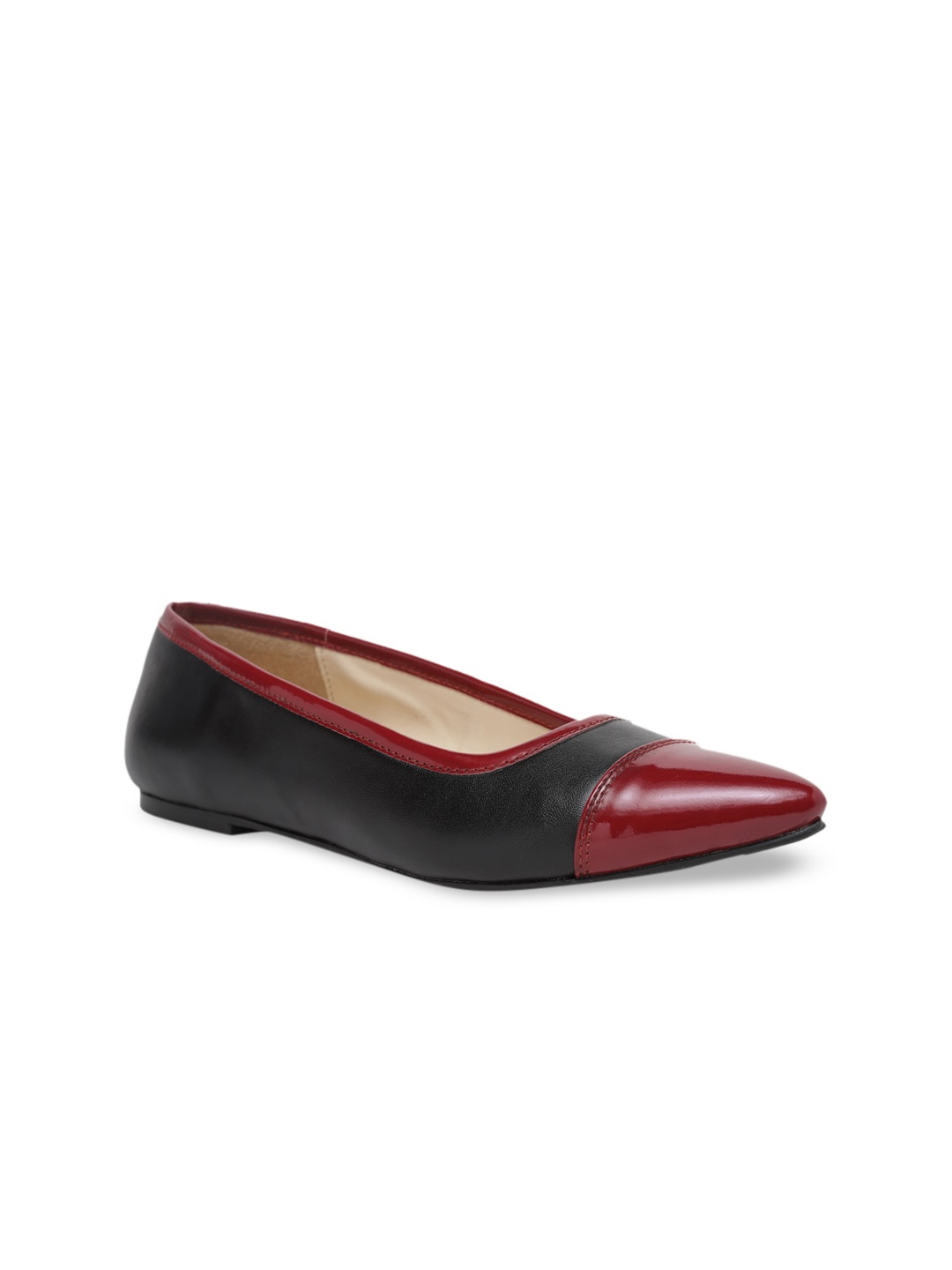 

BEAVER Women Red & Black Colourblocked Ballerinas Flats