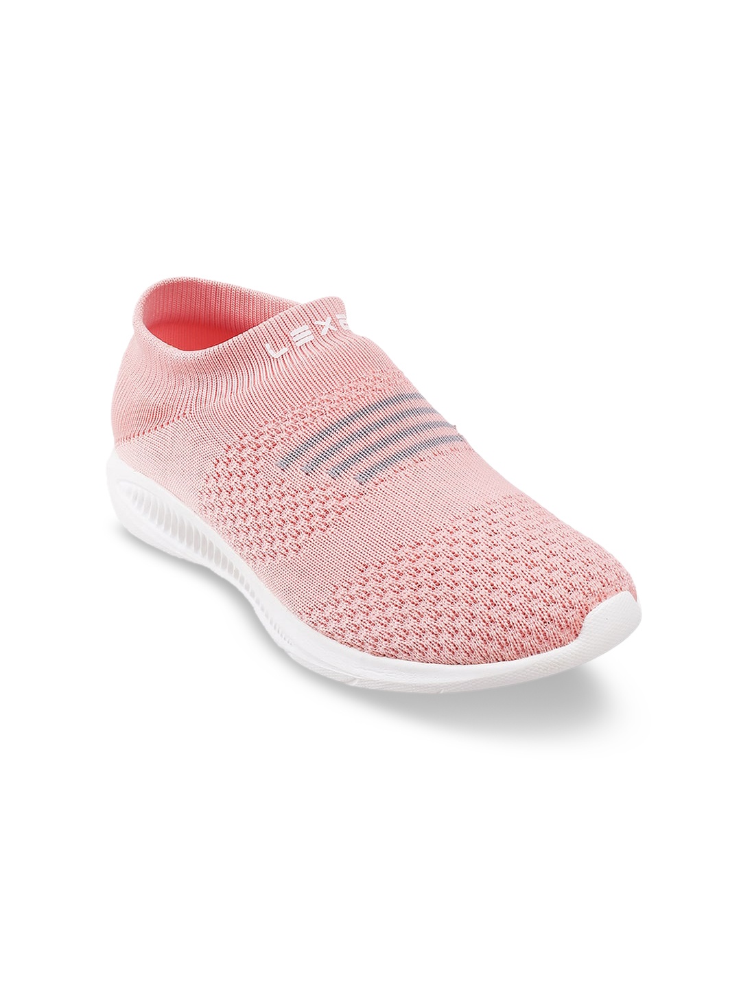 

WALKWAY by Metro Women Peach-Coloured Woven Design Slip-On Sneakers