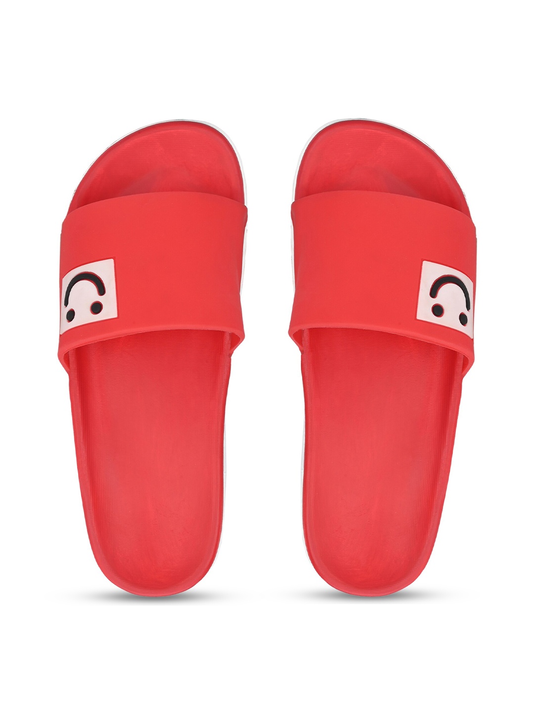 

Prolific Women Red & White Printed Rubber Sliders