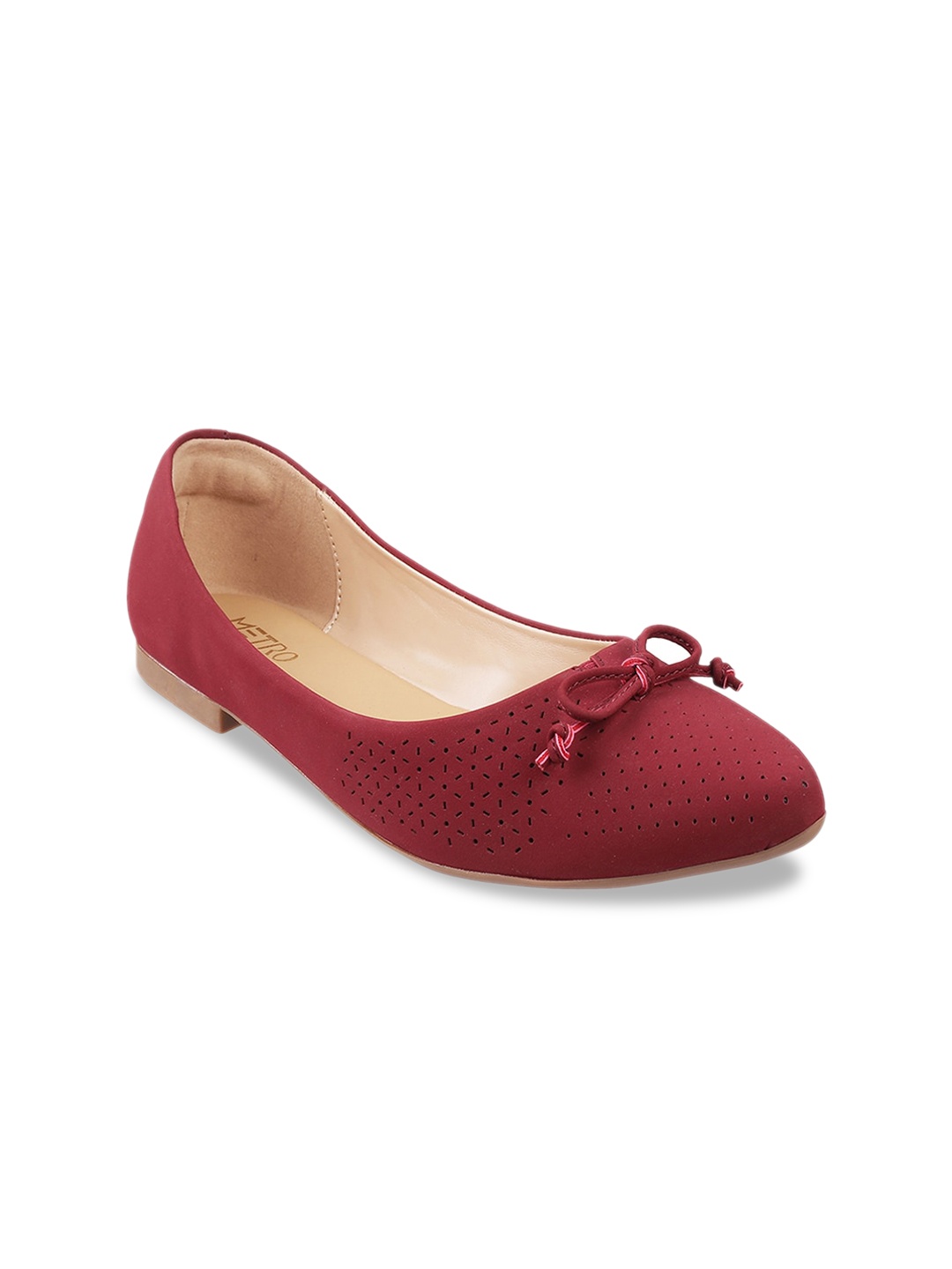 

Metro Women Maroon Bows Flats Ballerinas