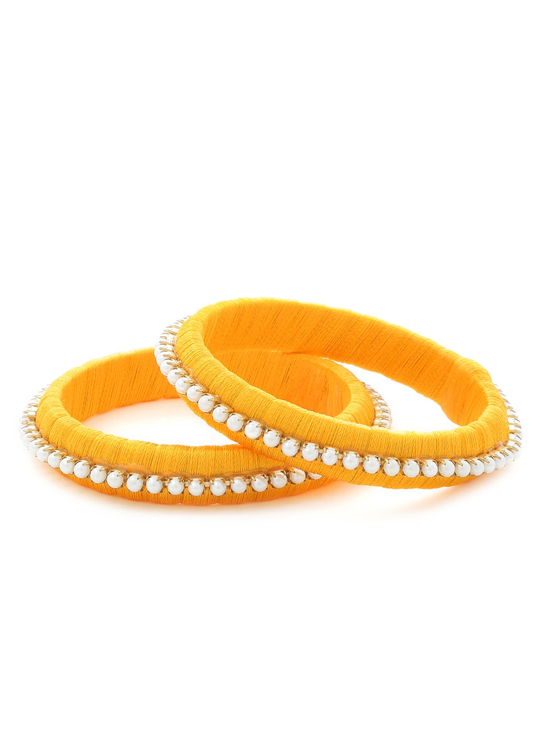 

AKSHARA Girls Set of 2 Gold-Toned & Wihite Stone-Studded Handcrafted