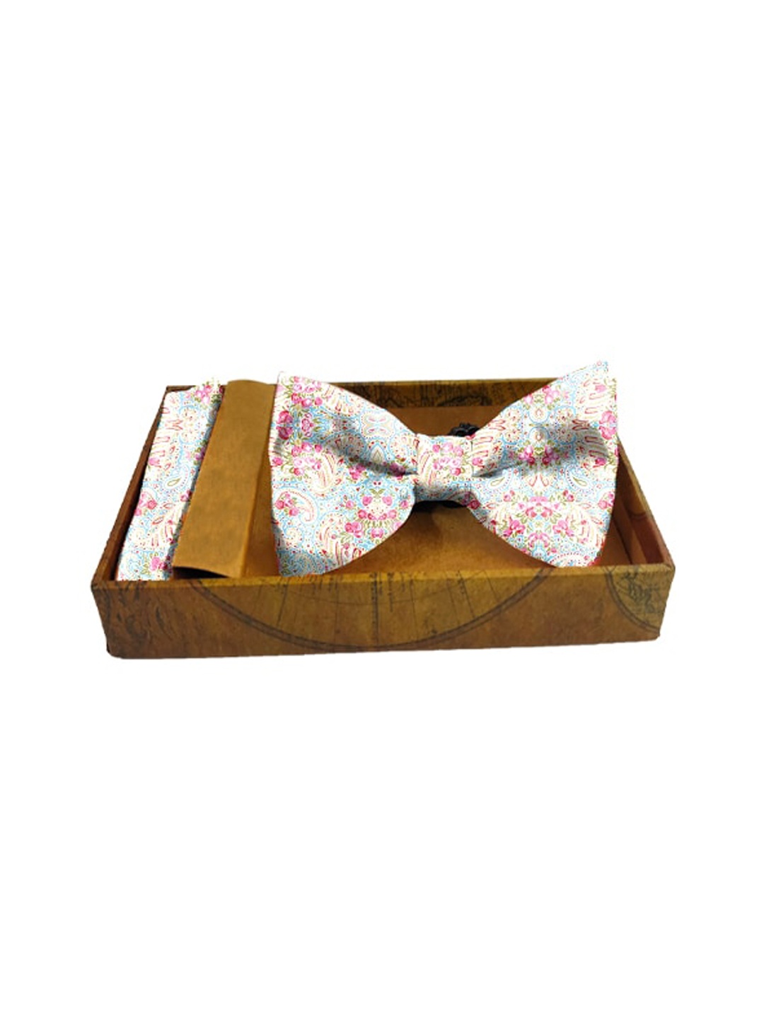 

Blacksmith Men Blue & Pink Paisley Printed Satin Accessory Gift Set