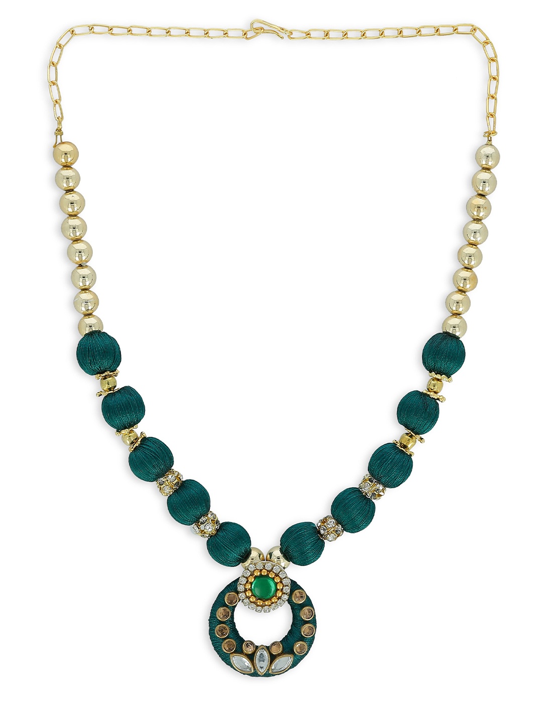 

AKSHARA Girls Gold-Plated & Green Handcrafted Necklace