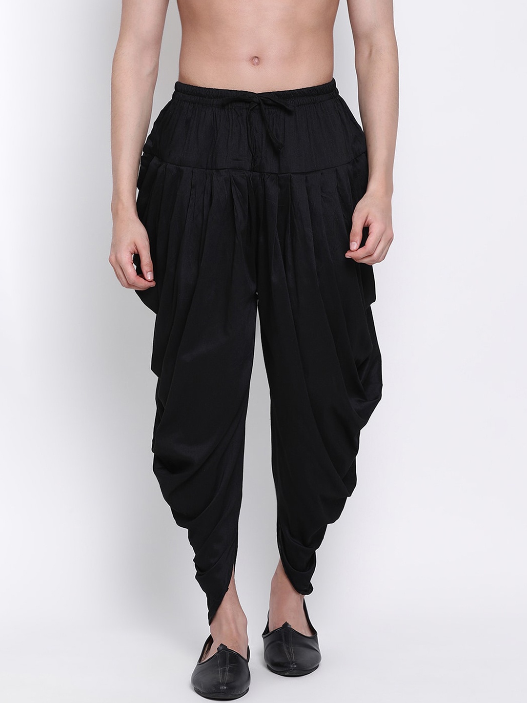 

Sanwara Men Black Solid Cowl Dhoti