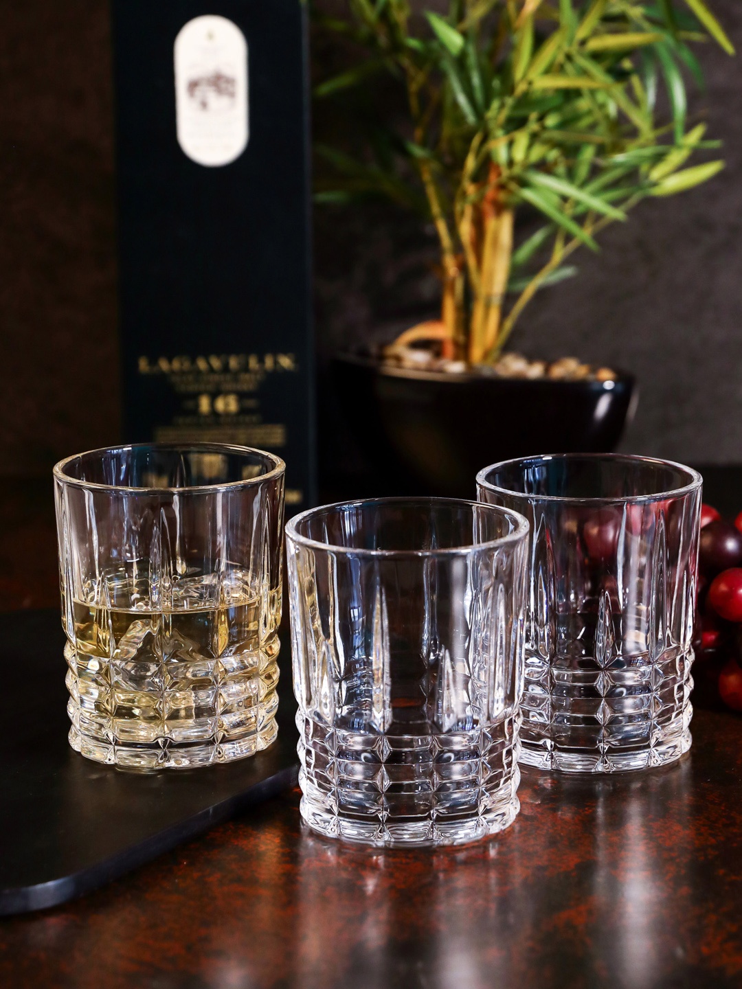 

GOODHOMES Set Of 6 Transparent Textured Water Or Juice Glasses