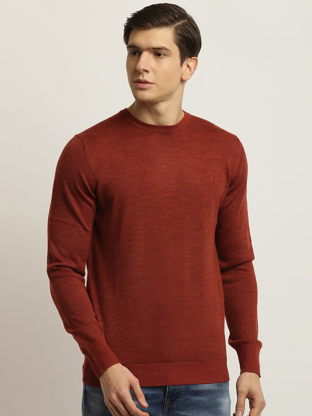 

Bruun & Stengade Men Blue Self Design Round Neck T-shirt