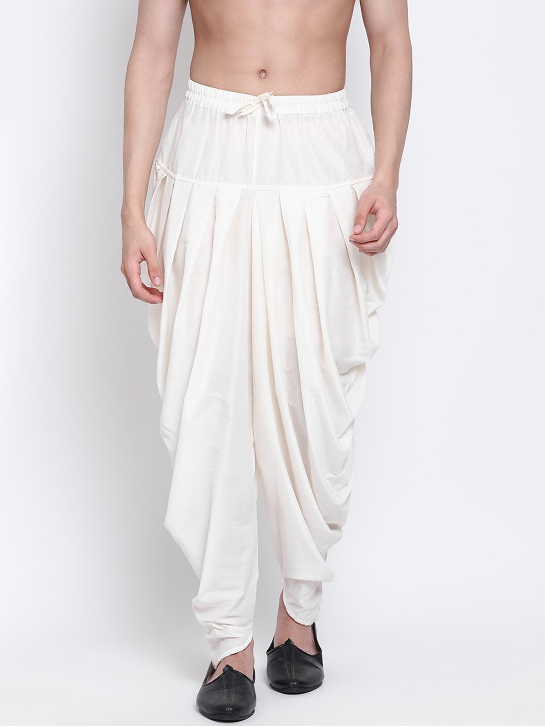 

Sanwara Men White Solid Cowl Dhoti