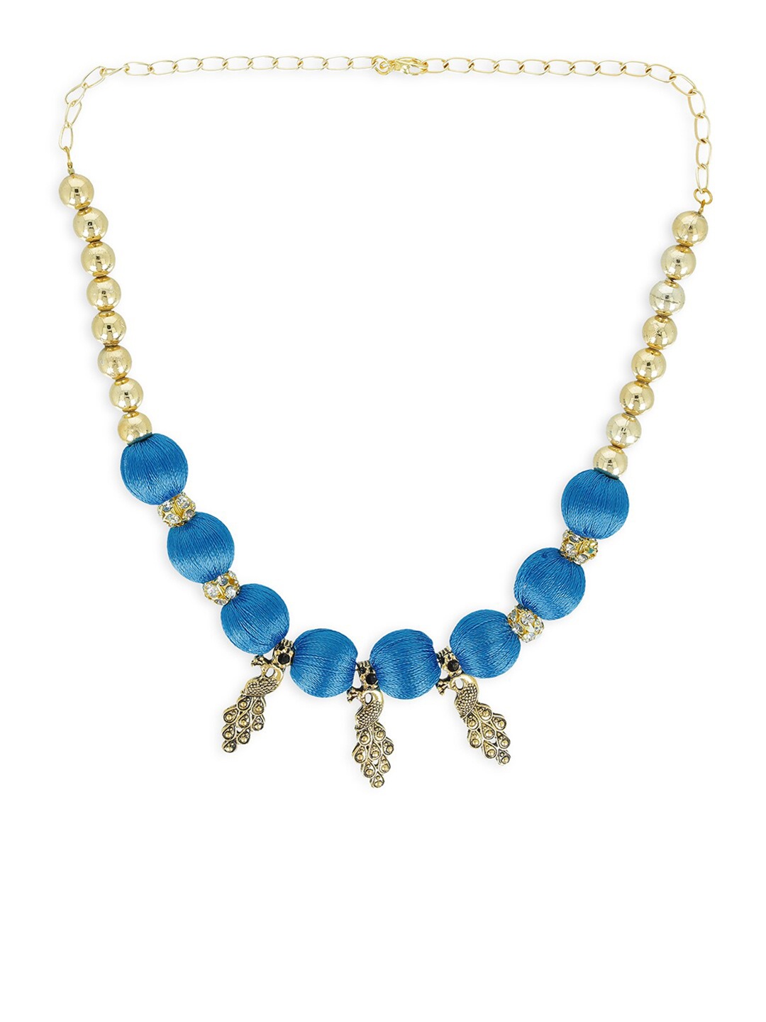 AKSHARA Girls Gold-Toned & Blue Alloy Gold-Plated Handcrafted Necklace