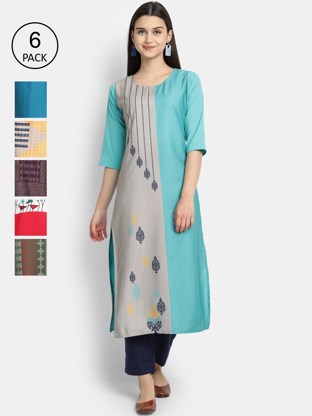 

Ethnic basket Women Multicoloured Embroidered Thread Work Crepe Kurta, Multi