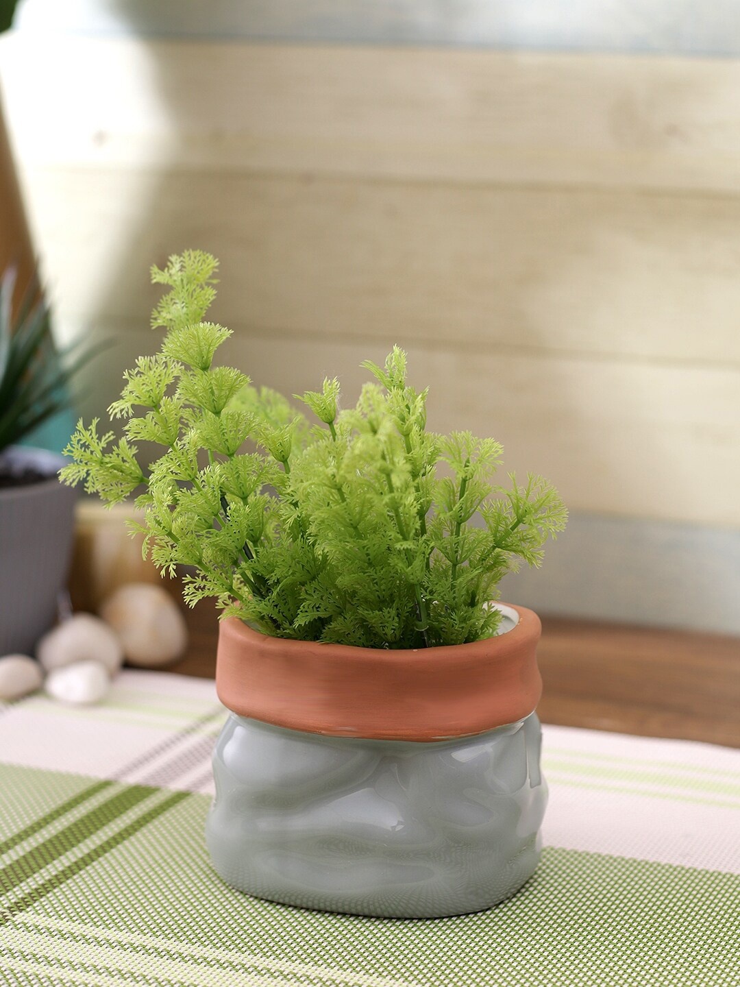 

Aapno Rajasthan Grey & Brown Marble Effect Ceramic Planter