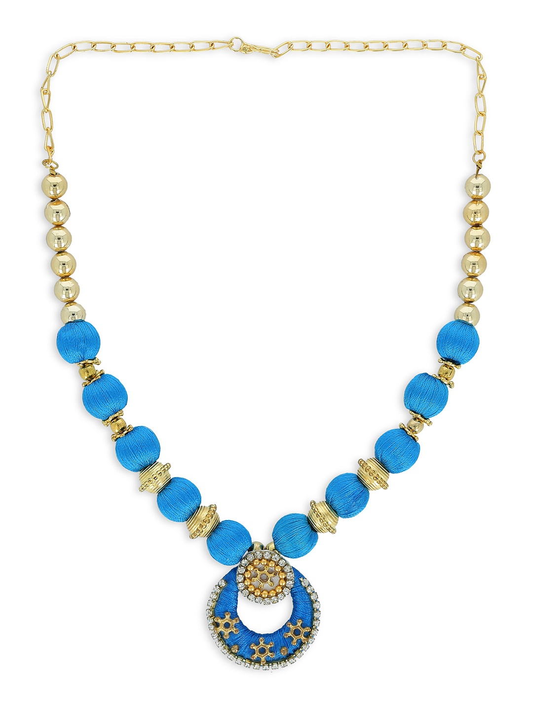 

AKSHARA Girls Blue Gold-Plated Handcrafted Necklace
