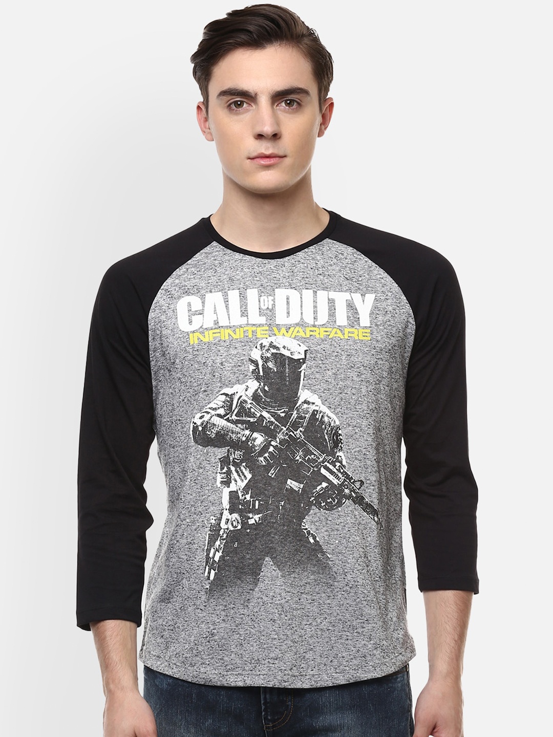 

Free Authority Men Grey Call Of Duty Printed Round Neck T-shirt