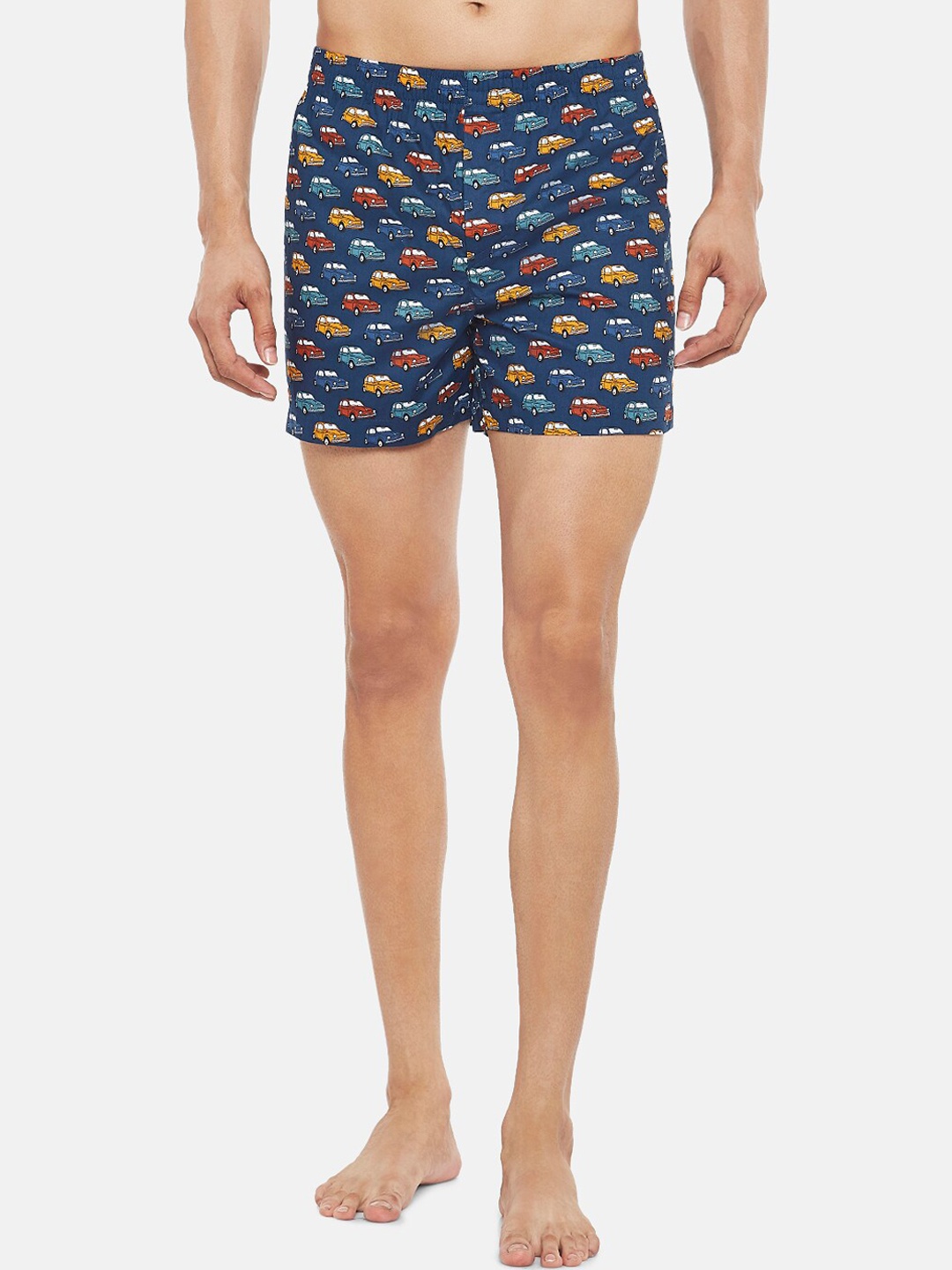 

People Men Blue & Red Printed Pure Cotton Boxers 8905172518310