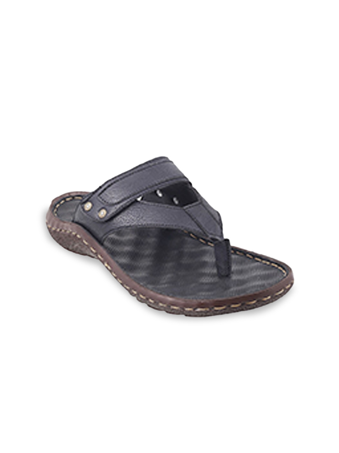 

WALKWAY by Metro Men Black Solid Comfort Sandals