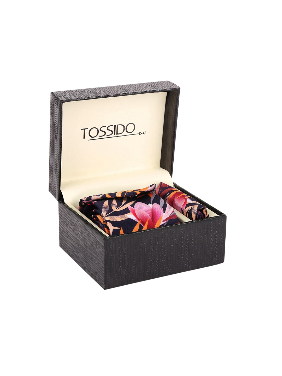 

Tossido Men Black & Orange Printed Accessory Gift Set