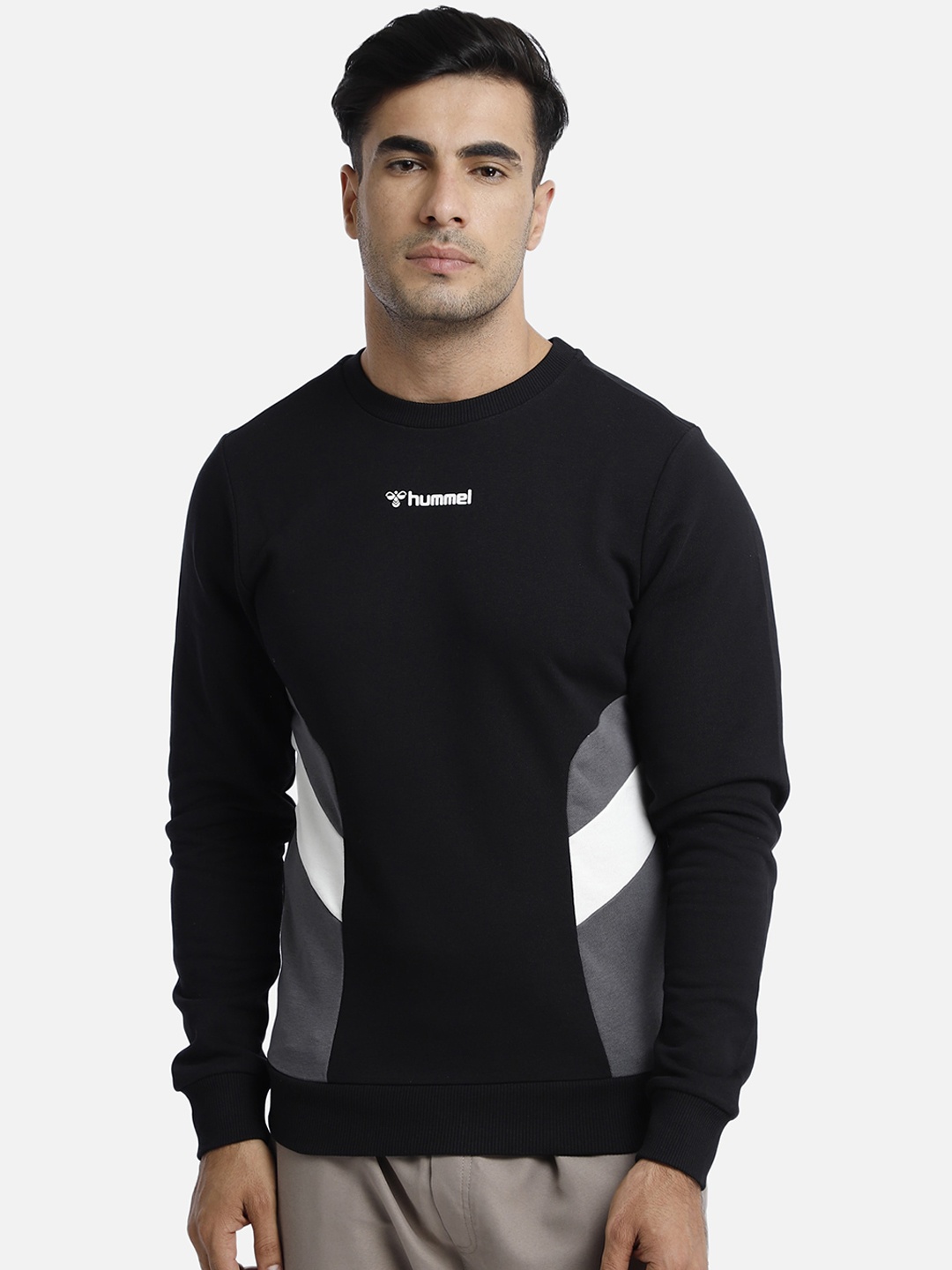 hummel Men Black Colourblocked Sweatshirt