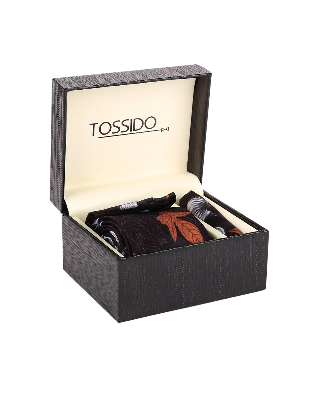 

Tossido Men Black & Grey Printed Accessory Gift Set