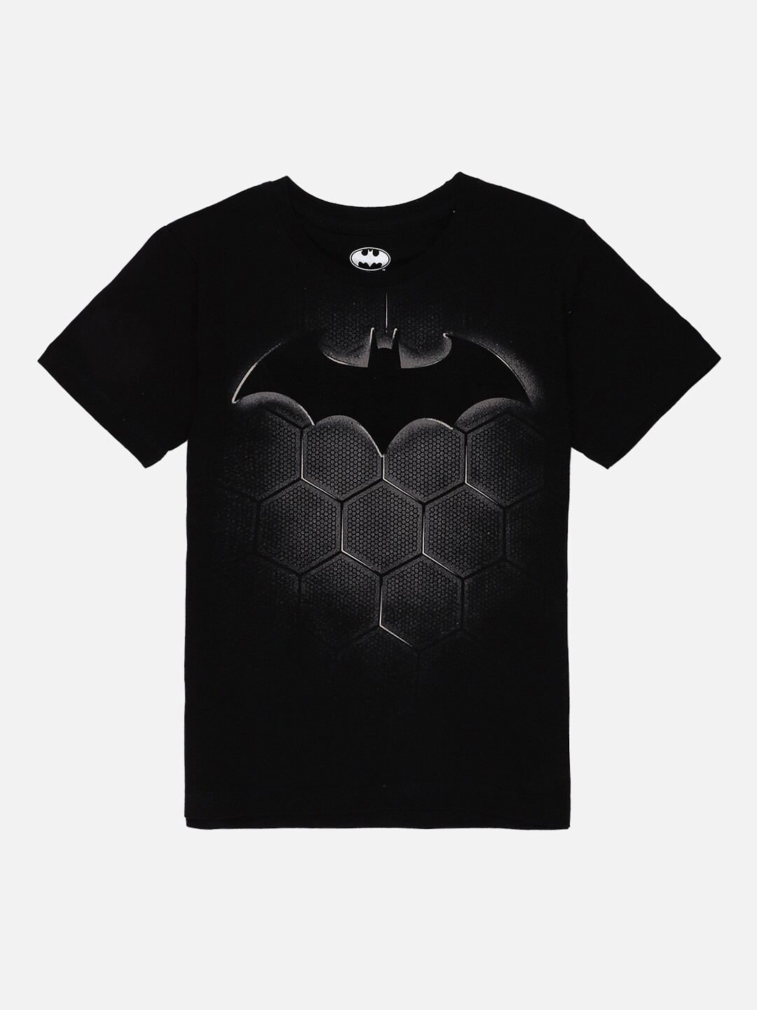 

Kids Ville Boys Black & Grey Batman Print Round Neck Cotton T-shirt