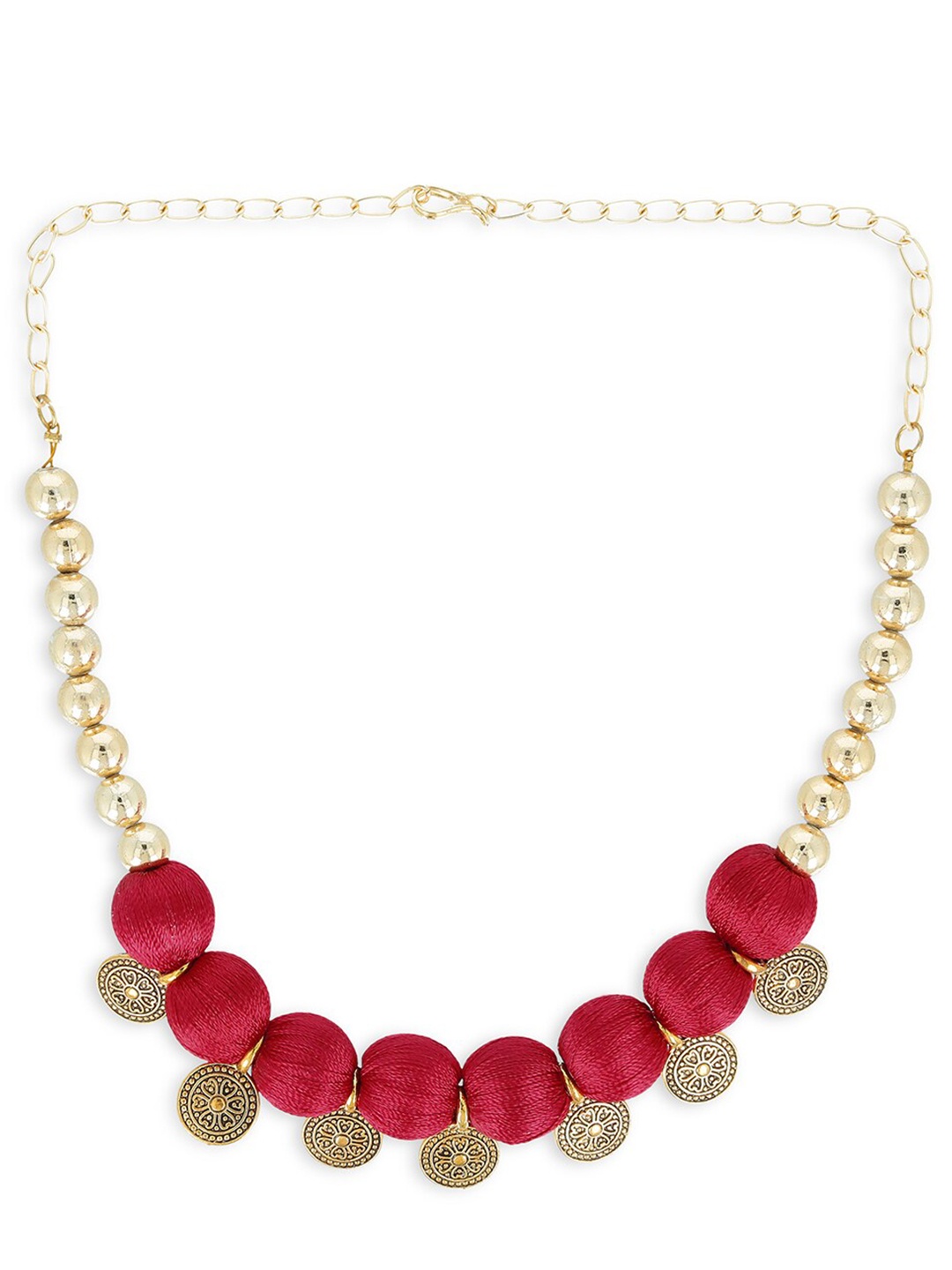 

AKSHARA Girls Red Gold-Plated Handcrafted Necklace