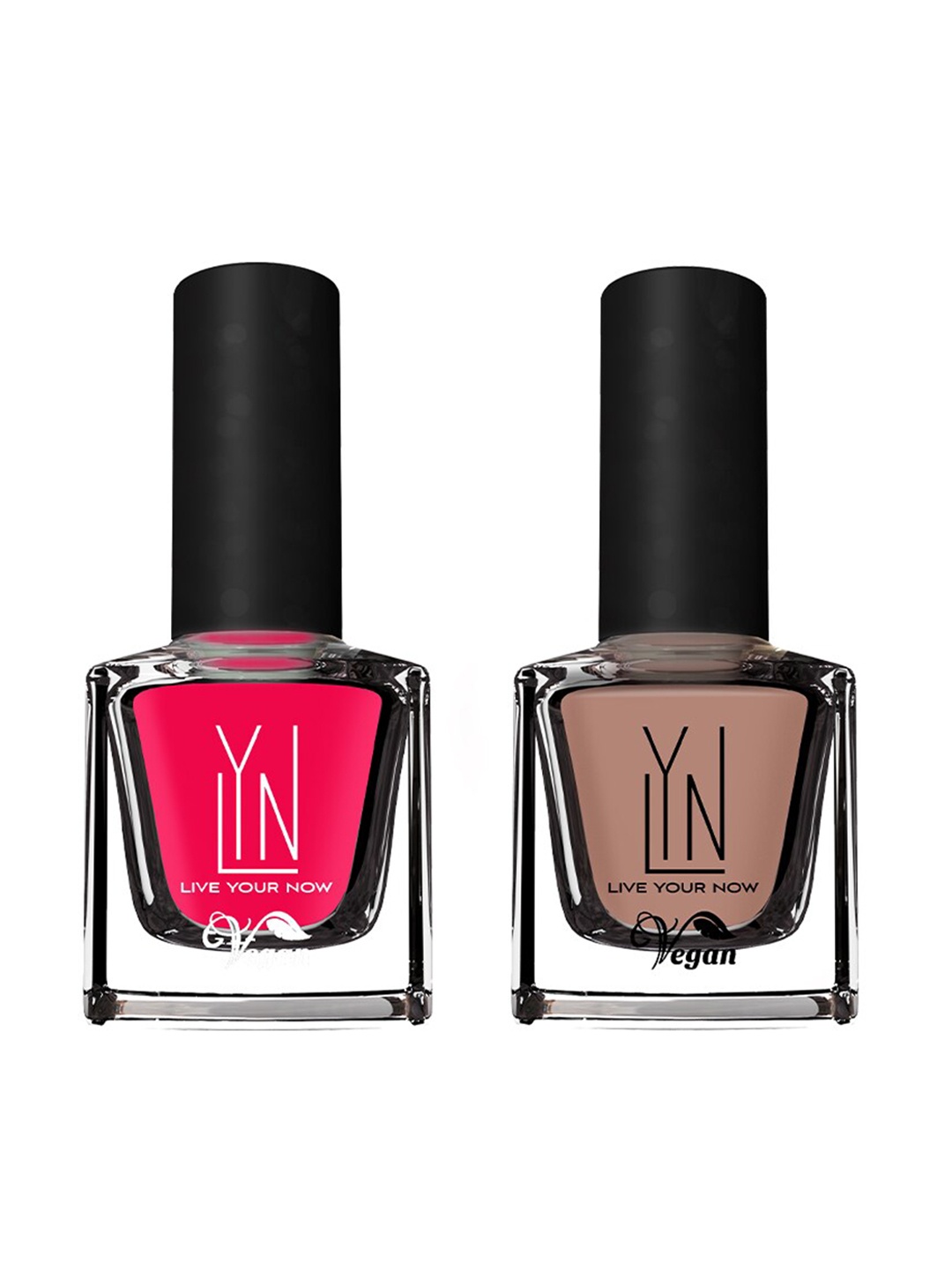 

LYN LIVE YOUR NOW Set of 2 Femme Fatale & Iced Caramel Frappe Nail Paint, Pink