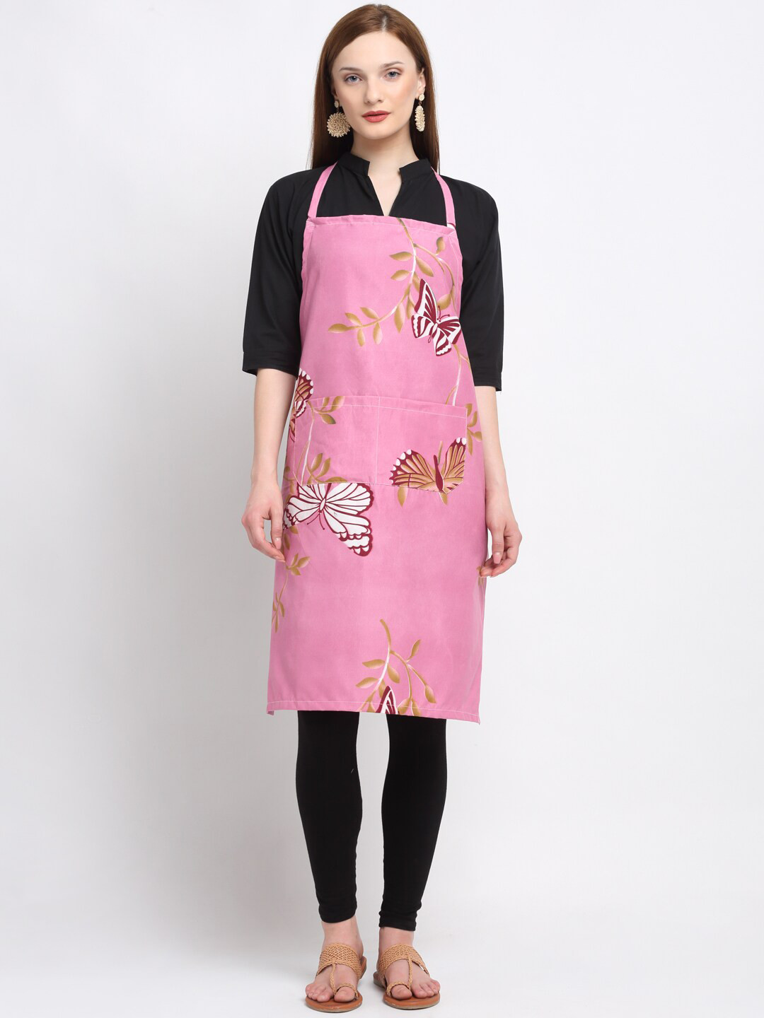 

KLOTTHE Pink & Beige Printed 210TC Apron