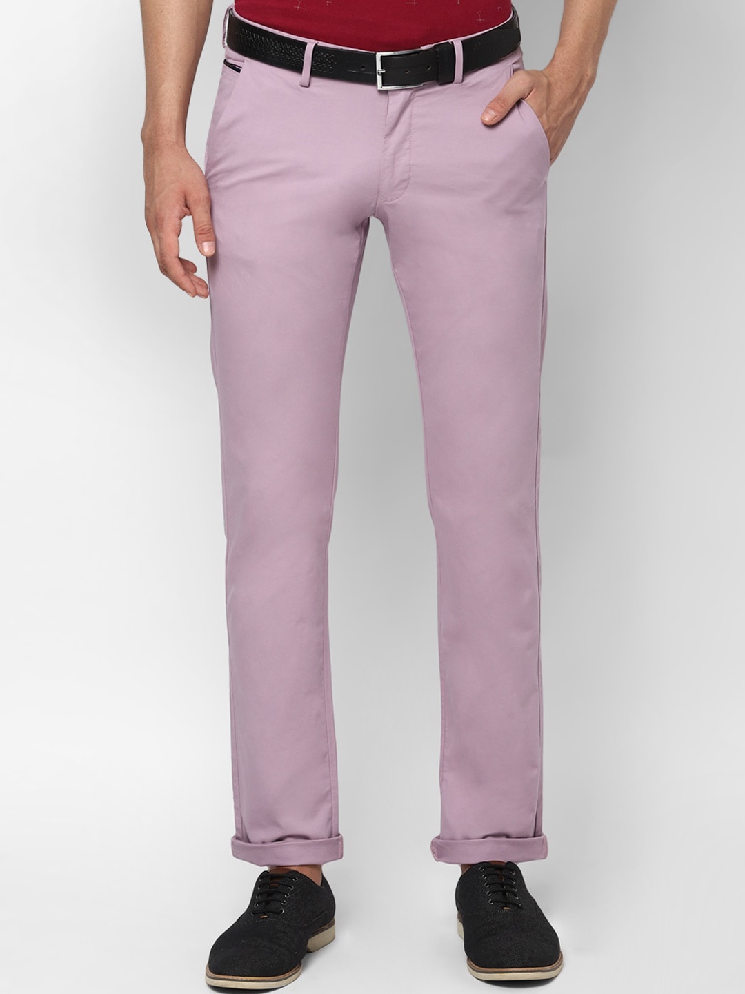 

Allen Solly Men Pink Slim Fit Regular Trousers