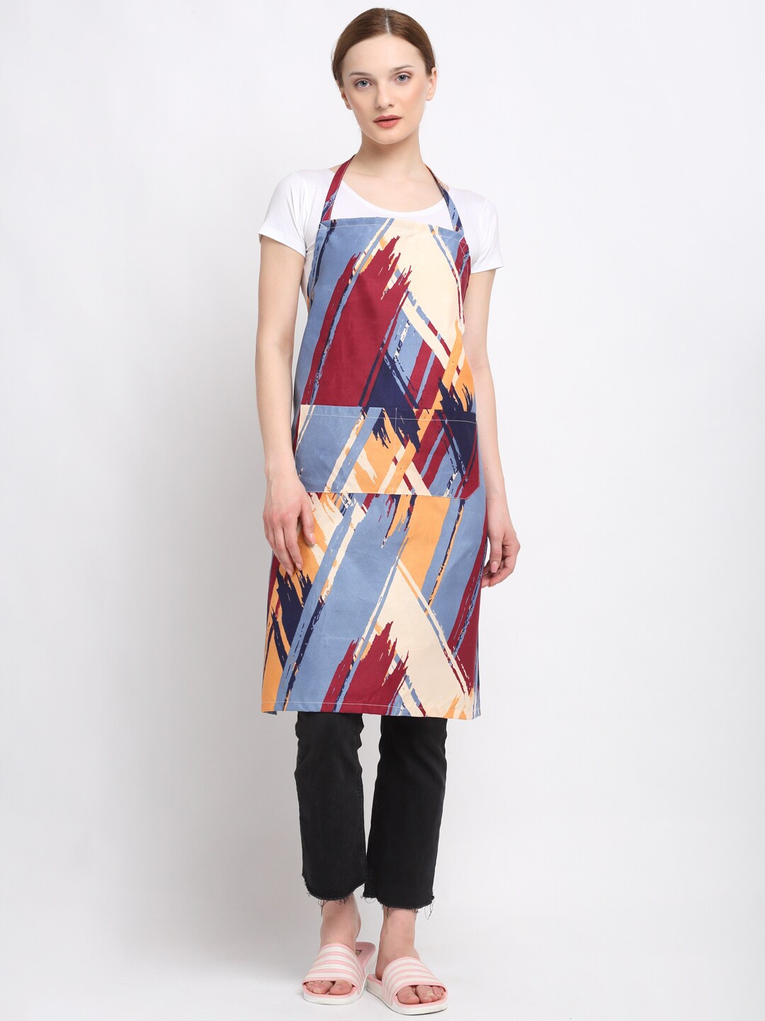 

KLOTTHE Blue & Maroon Printed 210 TC Apron