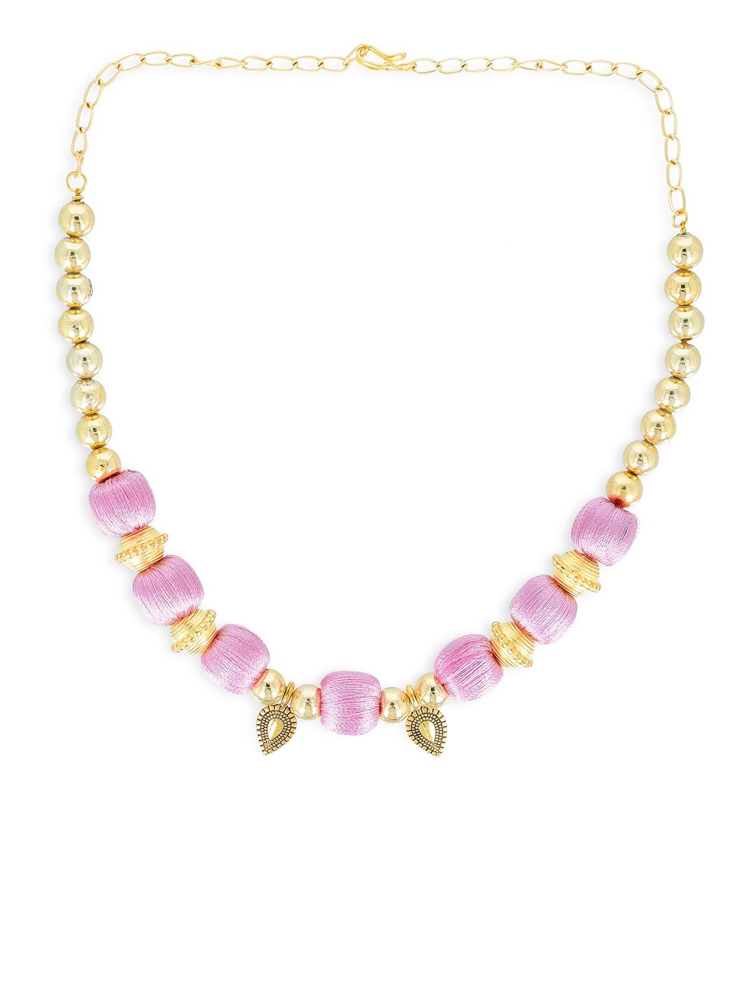 

AKSHARA Girls Gold-Toned & Rose Alloy Gold-Plated Handcrafted Necklace