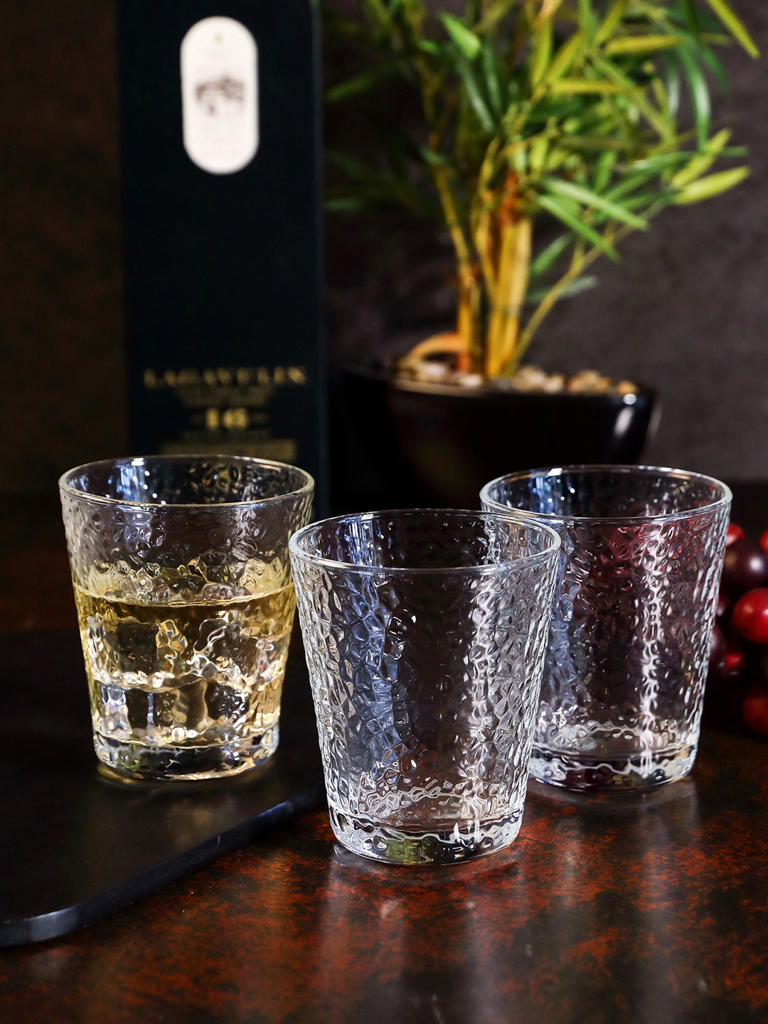 

GOODHOMES Set Of 6 Transparent Crystal Pressed Glass Tumblers