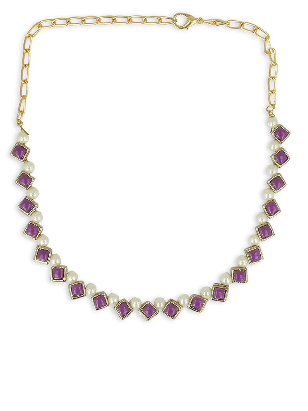 AKSHARA Girls Gold-Plated & Violet Statement Handcrafted Necklace