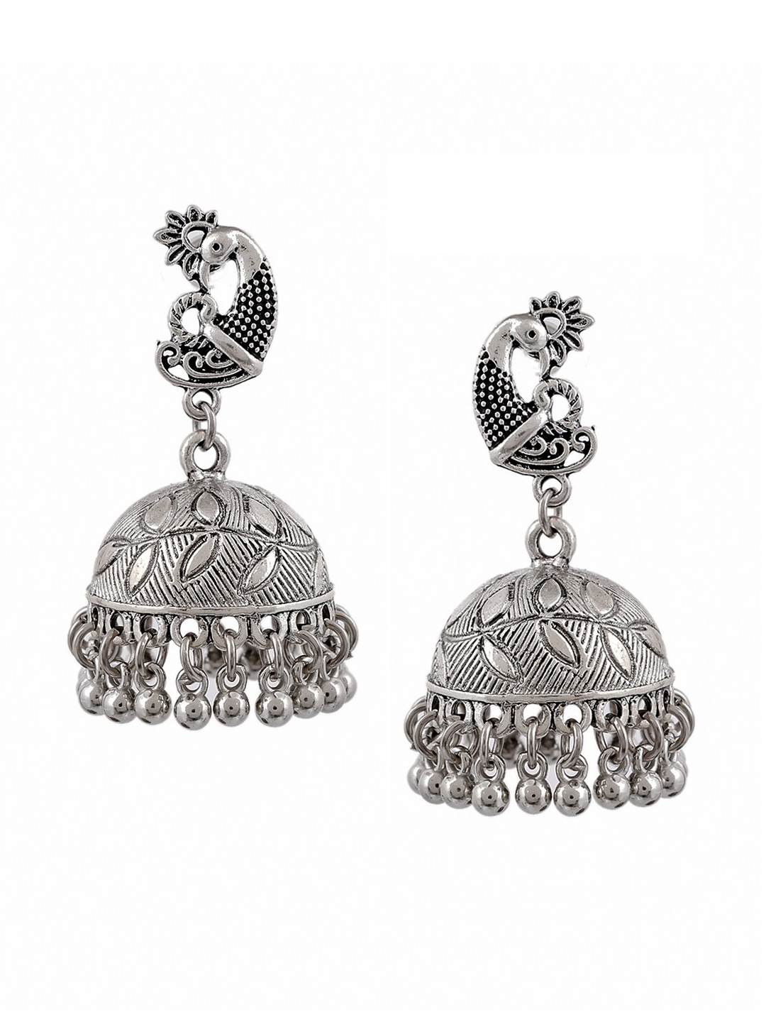 

Silvermerc Designs Silver-Plated Handcrafted Dome Shaped Jhumkas