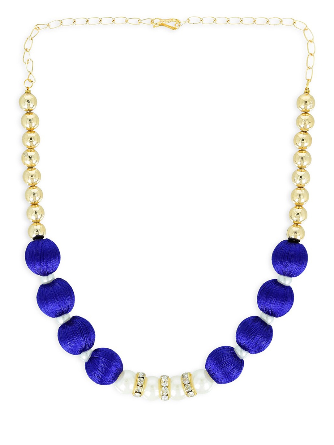 AKSHARA Girls Gold-Toned & Blue Alloy Gold-Plated Handcrafted Necklace