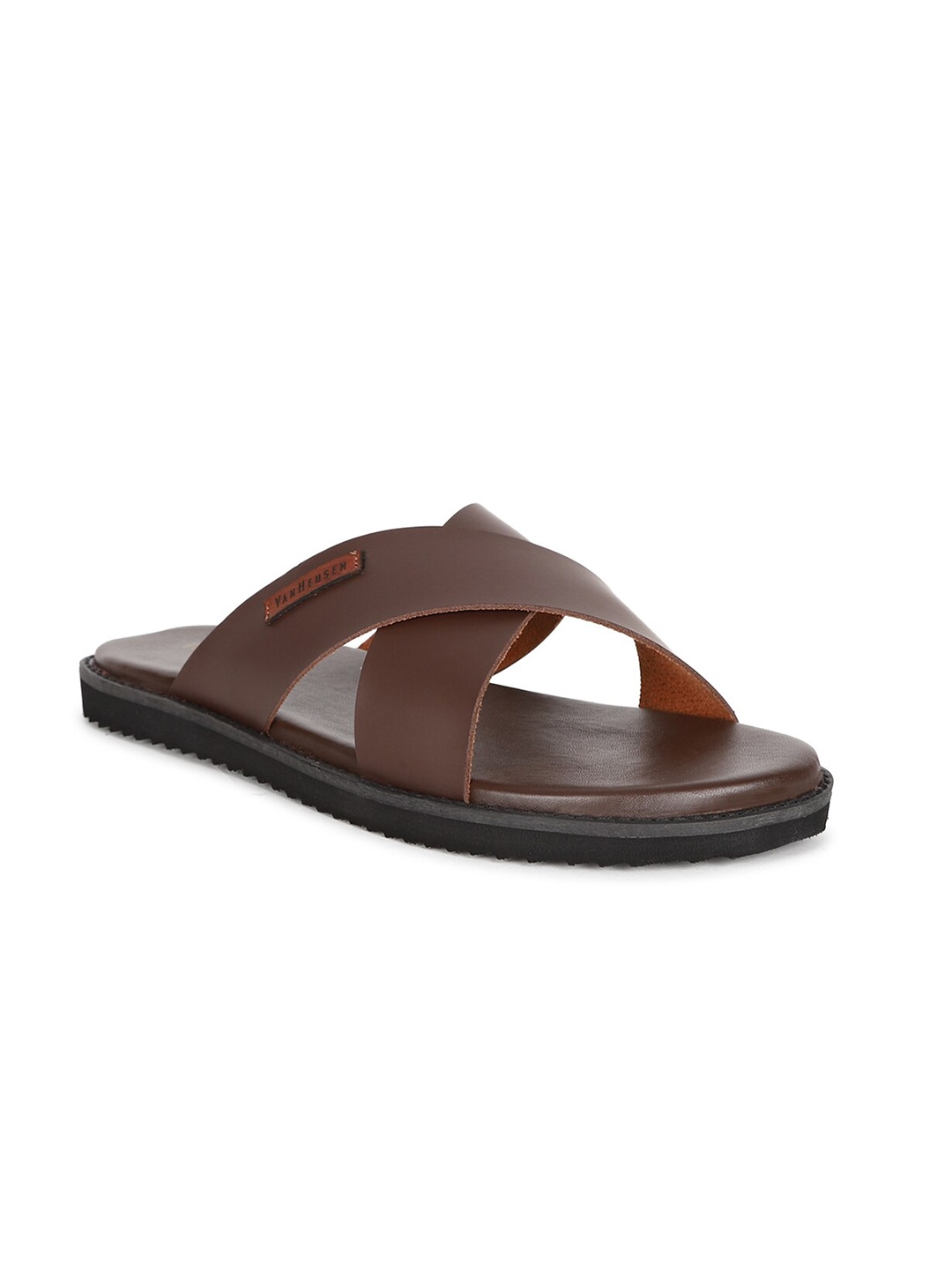 

Van Heusen Men Brown Leather Comfort Sandals