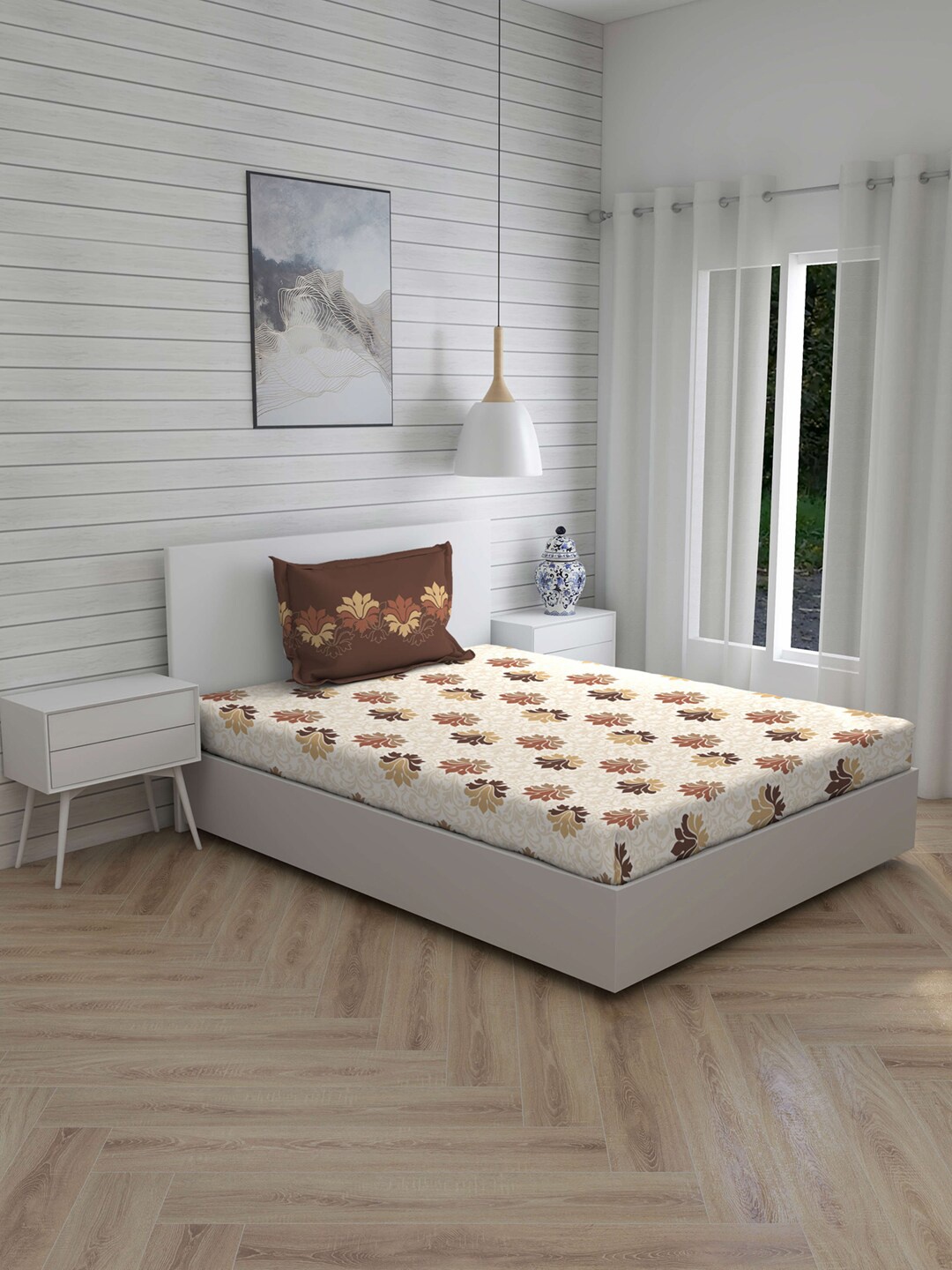 

Layers Unisex Brown Bedsheet