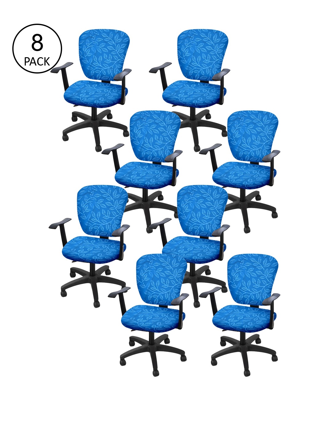 

Cortina Set Of 8 Blue Printed Chair Covers