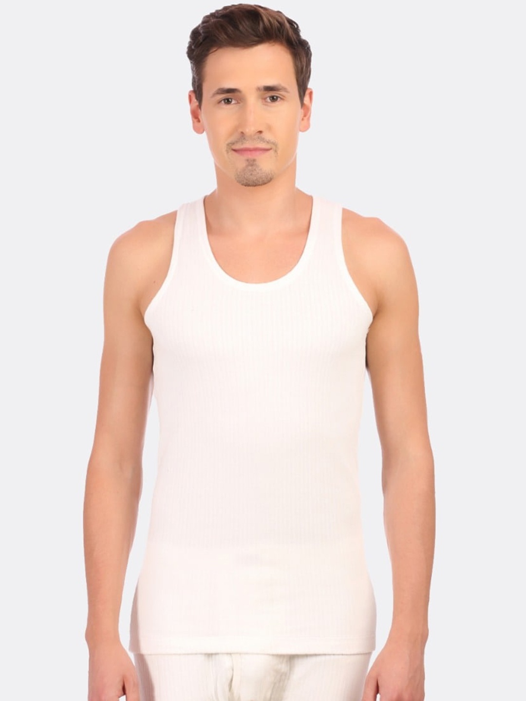

NEVA Men Off White Solid Thermal Top