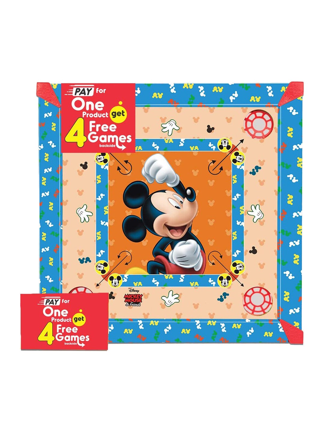 

ITOYS Kids Blue & Brown Carrom 1 Striker & 26 Coins