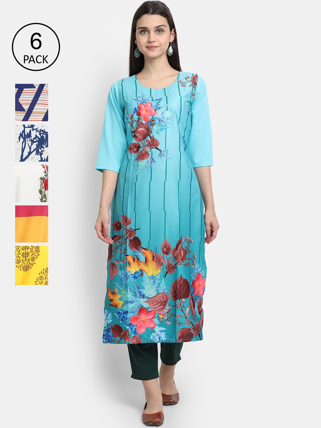 

Ethnic basket Women Multicoloured Ethnic Motifs Printed Crepe Kurta, Multi
