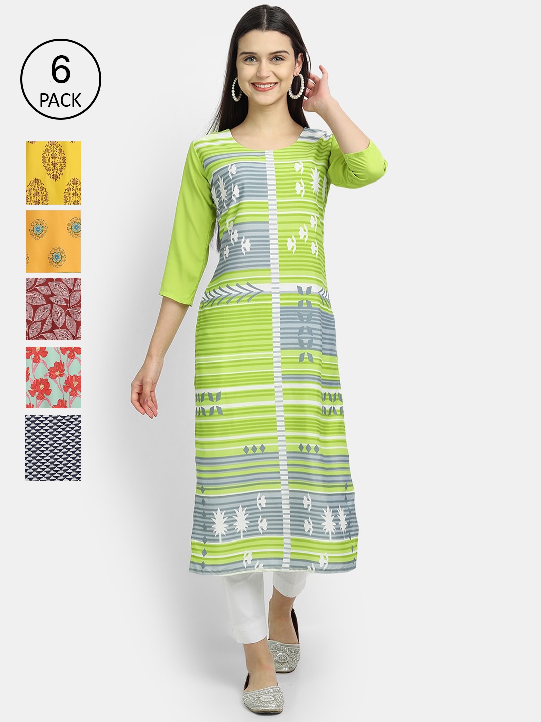 

Ethnic basket Women Multicoloured Ethnic Motifs Printed Crepe Kurta, Multi
