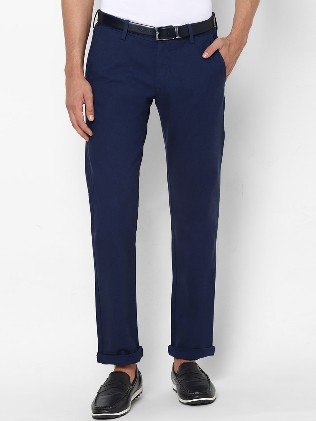 

Allen Solly Men Navy Blue Regular Trousers