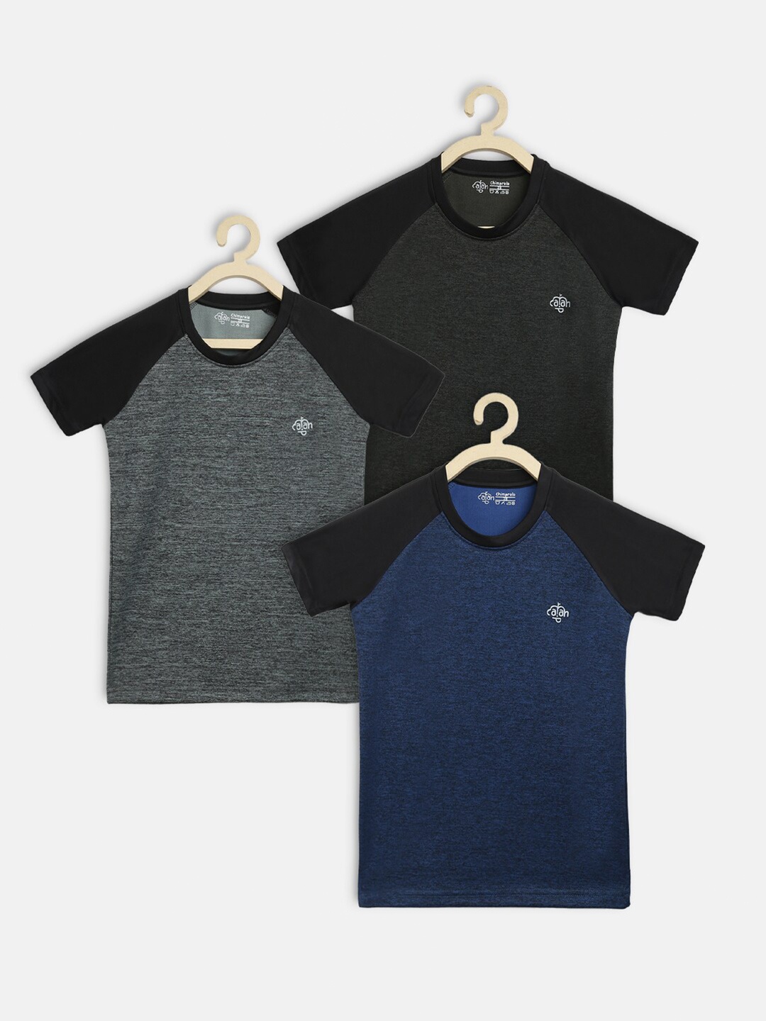 

CHIMPRALA Boys Pack Of 3 Solid T-shirts, Blue